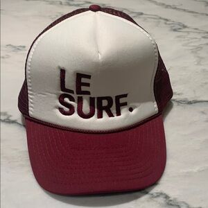 Le Surf White and Burgundy Hat Nissin